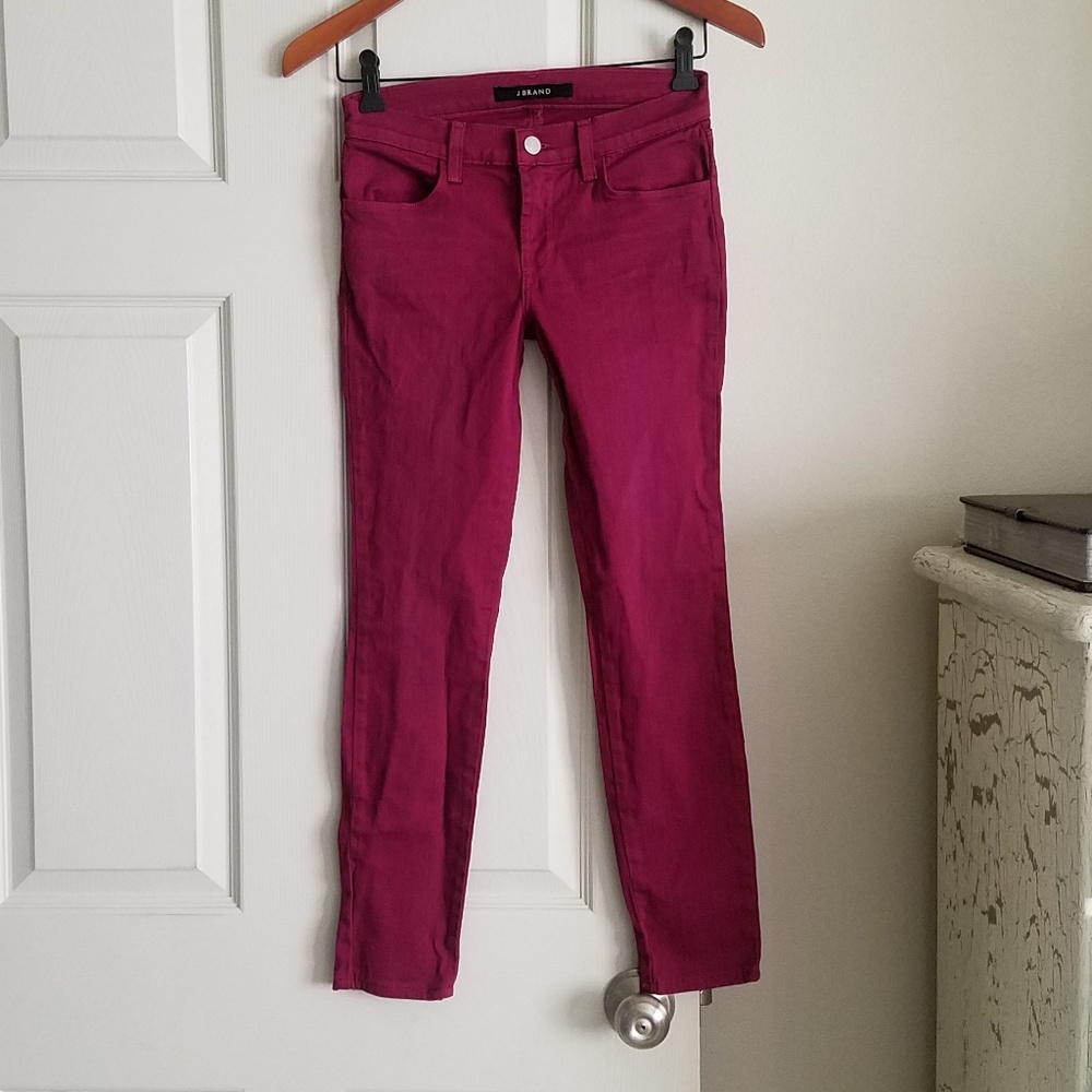 J Brand 25 Berry Color Skinny Jean Short Length